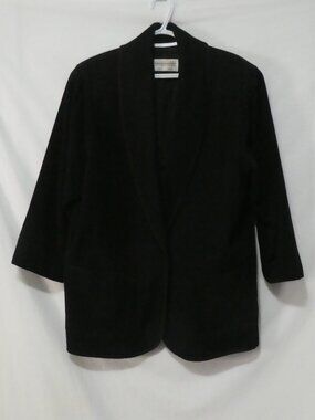 Vintage COLLECTIONS INTERNATIONALE Black Shawl Collar Blazer Jacket - Size 12